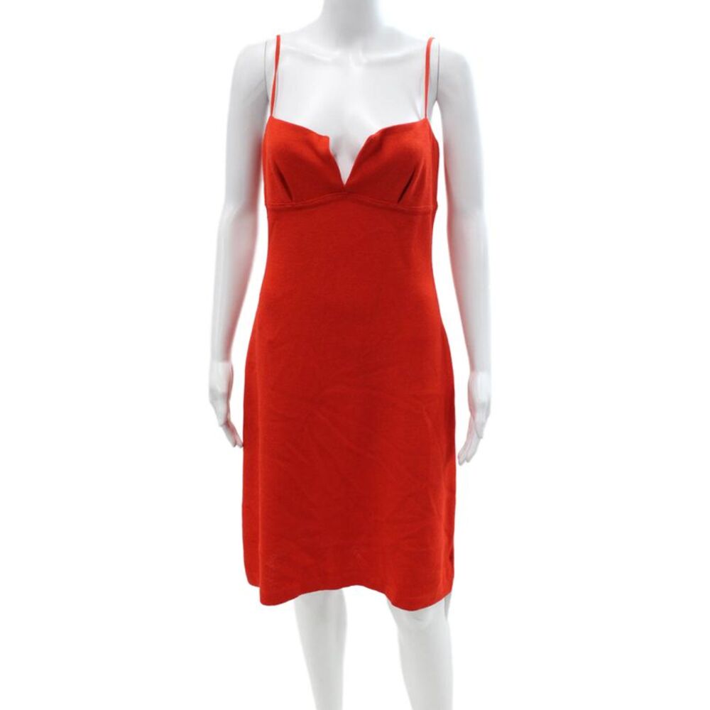St. John Evening By Marie Gray Womens Red Wool Sleeveless Slip Dress Size 4